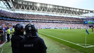 Dispositivo policial en el estadio blanquiazul