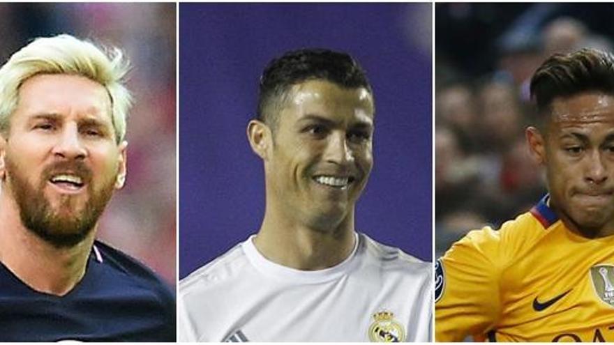 Messi, Cristiano y Neymar, estrellas de la Liga.