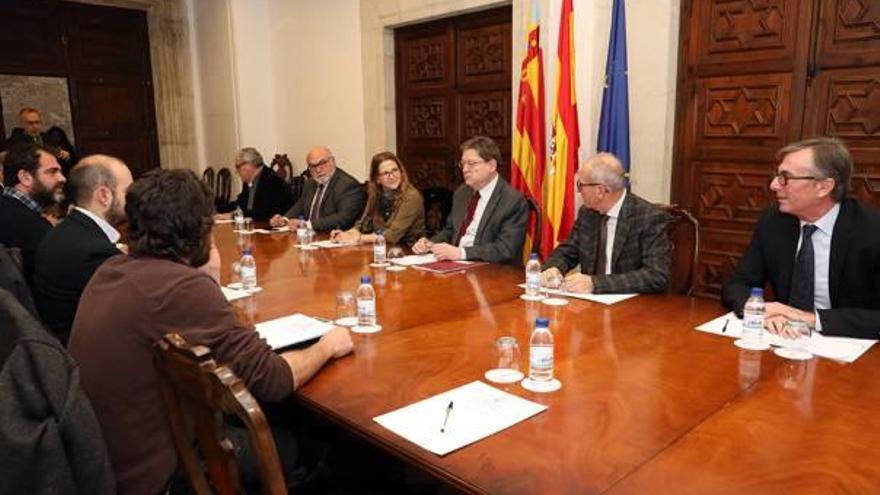 Reunión de dirigentes de Intercitrus en el Palau de la Generalitat a finales del mes pasado.