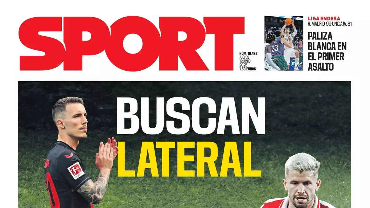 La portada de SPORT de hoy jueves, 12 de junio de 2025