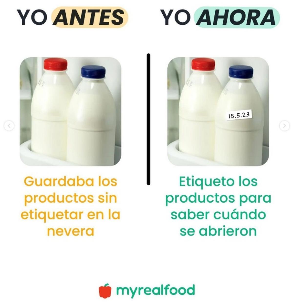 Etiqueta los productos para saber cuándo se abrieron.