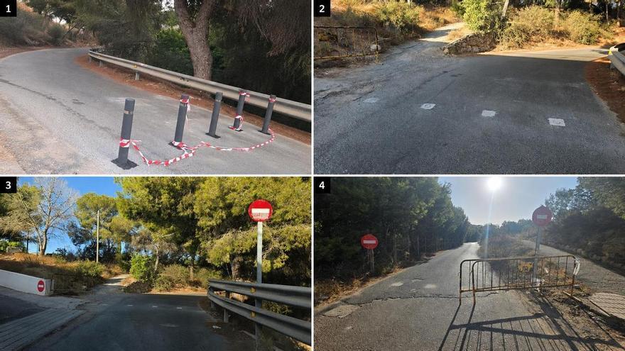 Orihuela cierra al tráfico en la Costa 250 metros de un vial fuera de ordenación, en zona verde y que ocupa una rambla