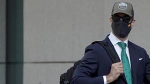 El comandante de la Guardia Civil Rubén Villalba, a su llegada este martes a la Audiencia Nacional.