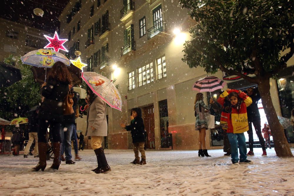 La plaza de las Flores, 'nevada' por Navidad