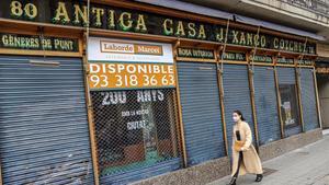 Un local emblemático de Barcelona cerrado tras los peores meses de la pandemia. 