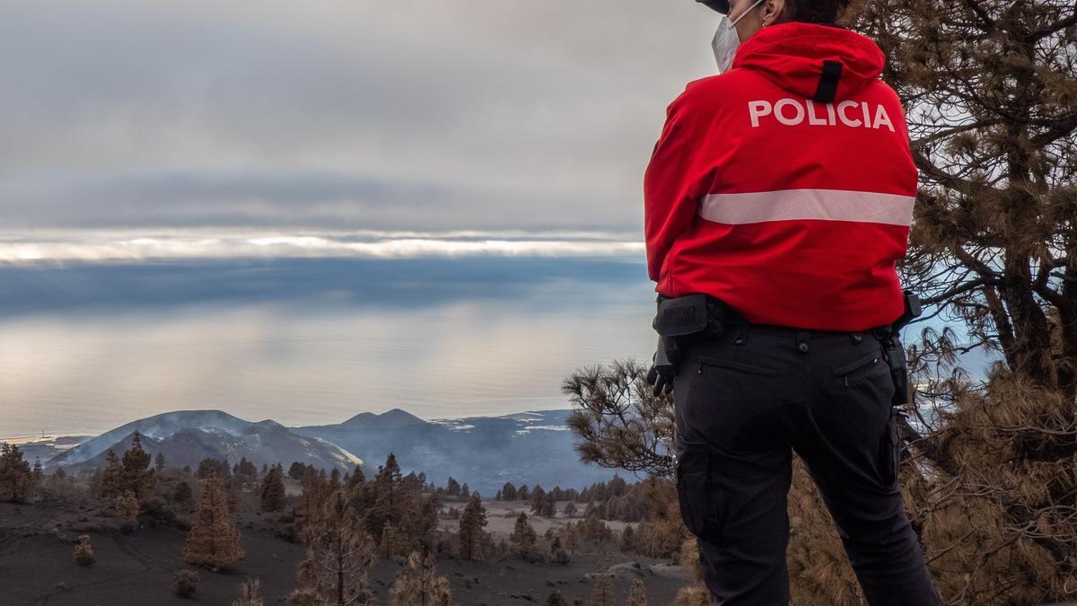 Nube de cenizas provocada por el volcán de La Palma.