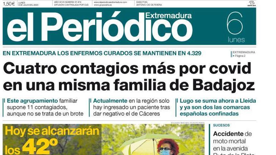 Esta es la portada de EL PERIÓDICO EXTREMADURA correspondiente al día 06 de julio del 2020