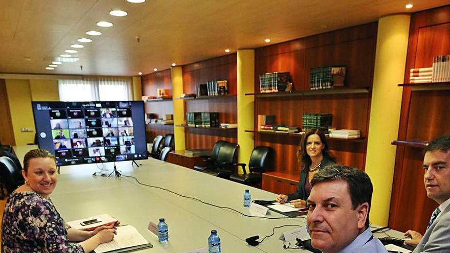Amigo, Ibáñez, Fernández y Blanco, en la reunión celebrada ayer.