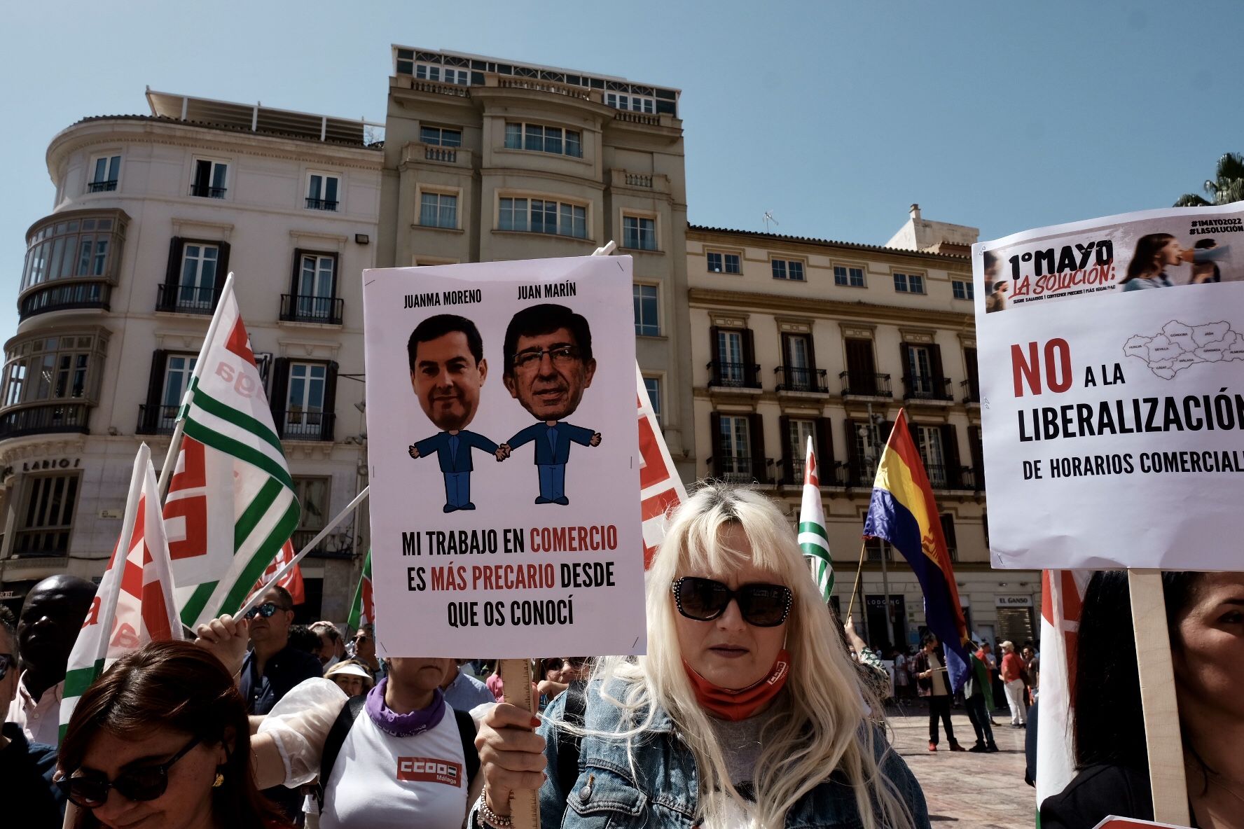 Las imágenes de la manifestación del 1 de mayo en Málaga