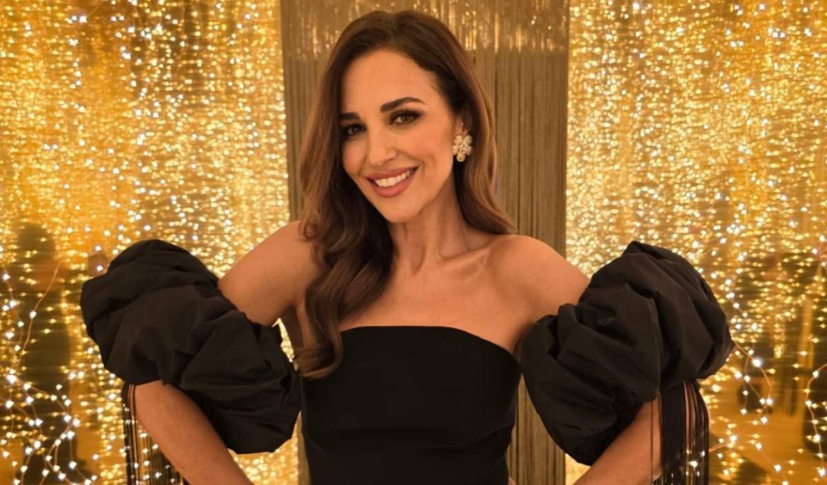 Paula Echevarría con vestido de fiesta negro