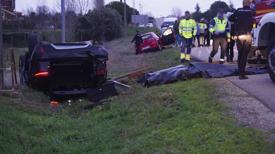 Cinco heridos graves, dos de ellos niñas, en un  accidente múltiple a la salida de Zamora