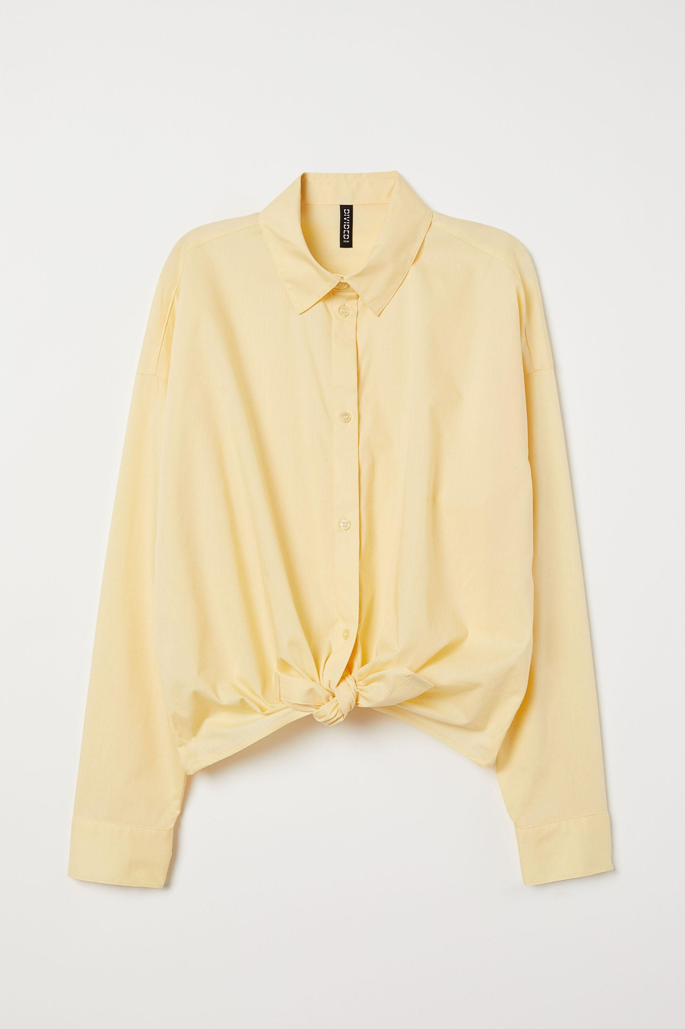 Camisa amarilla anudada de H&M