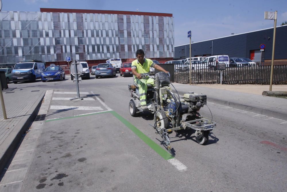 Preparació de les noves zones blaves i verdes de Salt