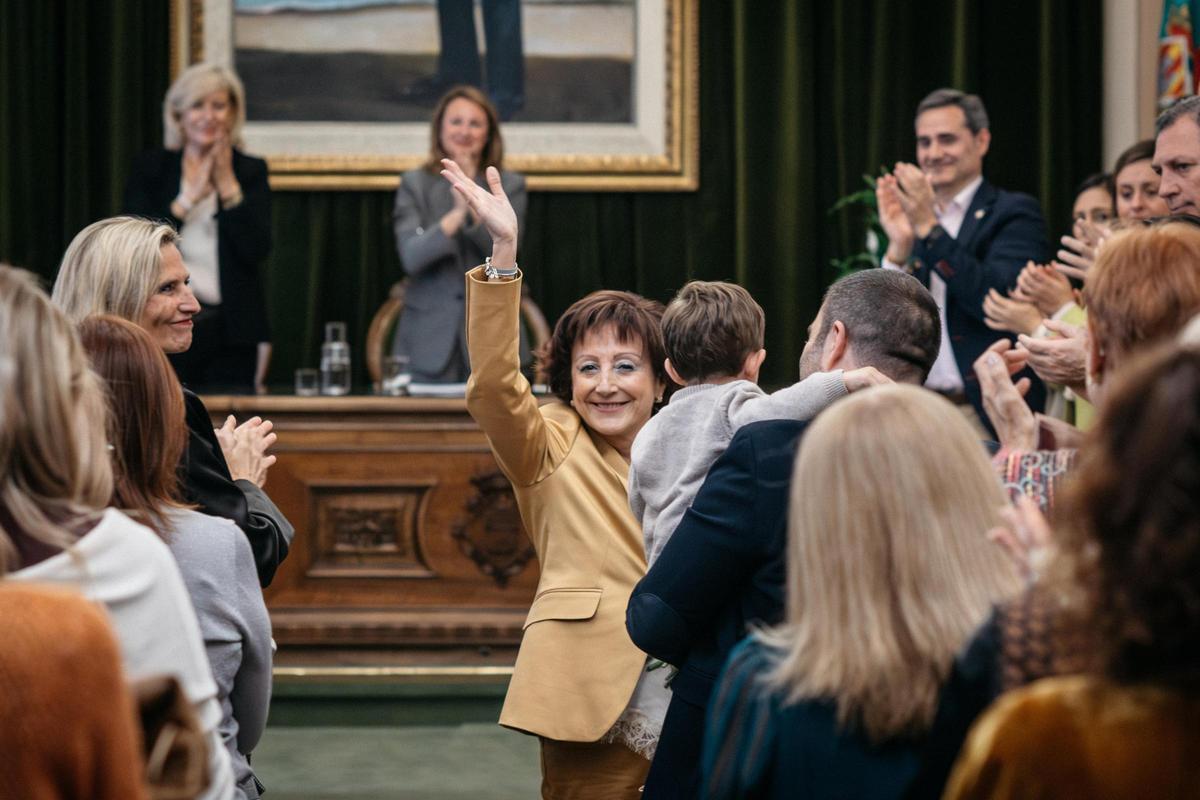 Salomé Esteller, durante el acto de reconocimiento como Premio Olimpia 2026, este viernes.