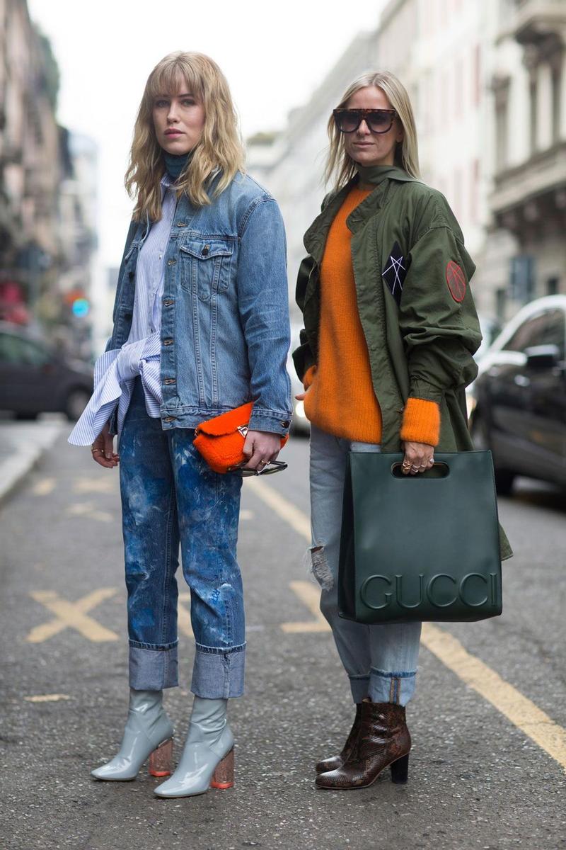 Botines con tacón transparente, street style