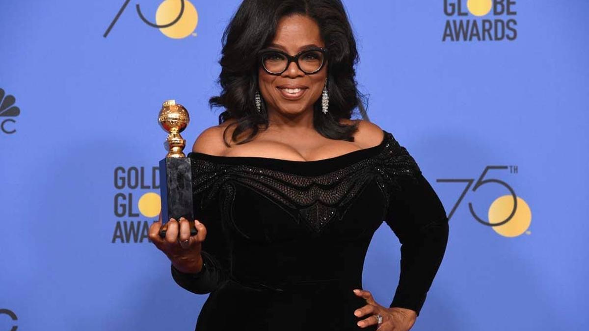 Oprah con su Globo de Oro