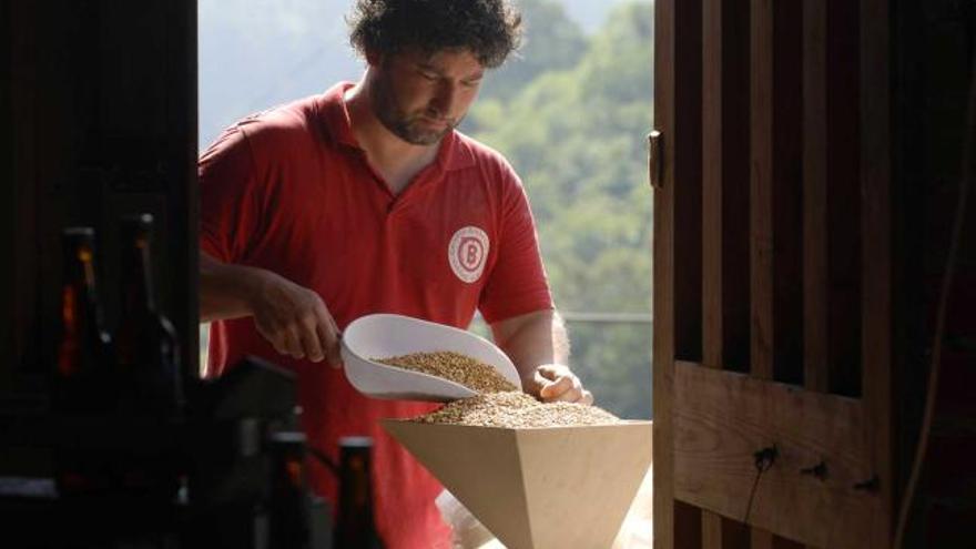 A la izquierda, T. J. Rodríguez brindando con «Bayura» con el resto del equipo en la cervecería IPA de Gijón.