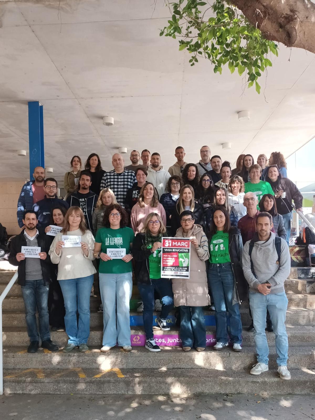 Protesta del profesorado en el IES Xebic (Ondara)
