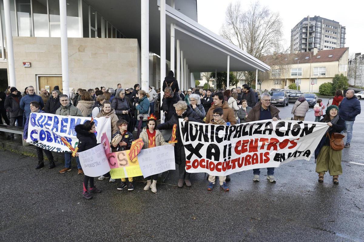 Protesta vecinal de febrero tras suspenderse las actividades