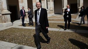 Eduardo Mendoza, en la Universidad de Alcalá antes de recibir el Premio Cervantes.