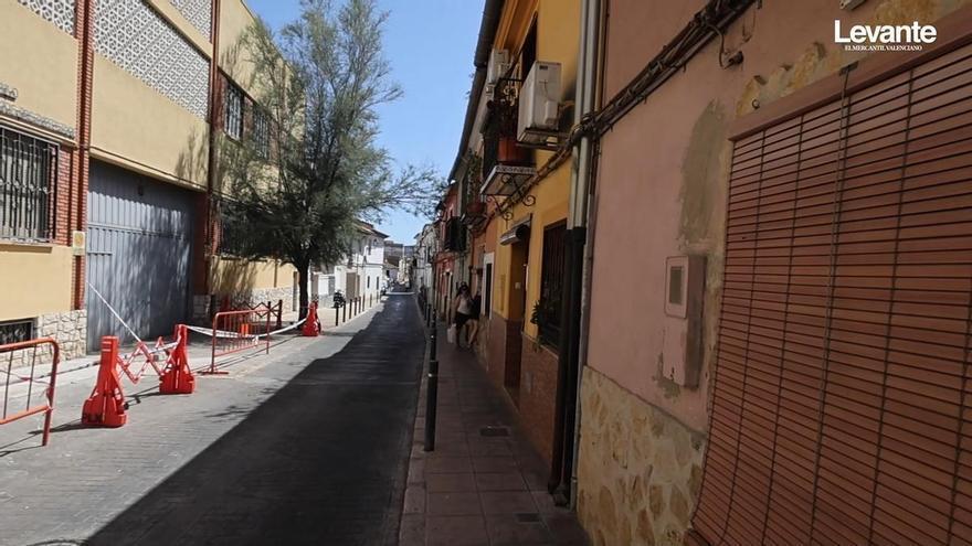Así ha quedado la zona del antiguo asilo de Xàtiva en la que se han registrado desprendimientos