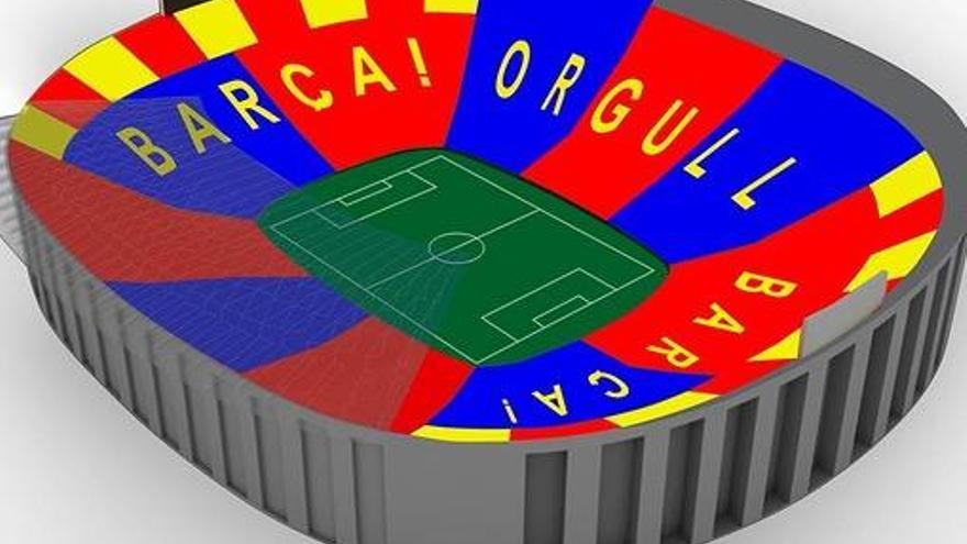 Mosaico que se exhibirá en el Camp Nou.