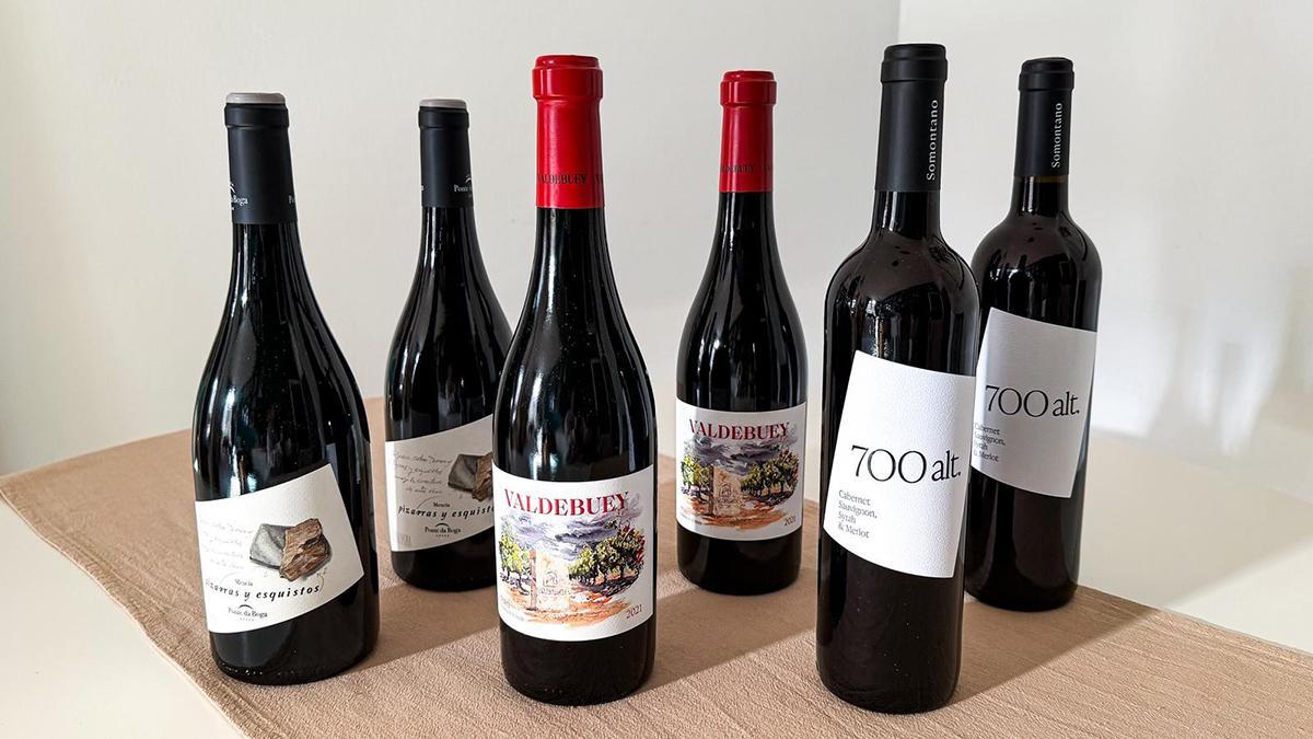 Seleccion de vinos de la Ribera Sacra, Toro y Somontano.