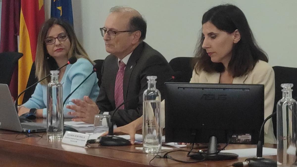 Los autores del estudio 'La negociación colectiva en la Región de Murcia', este miércoles durante su presentación en el CES.