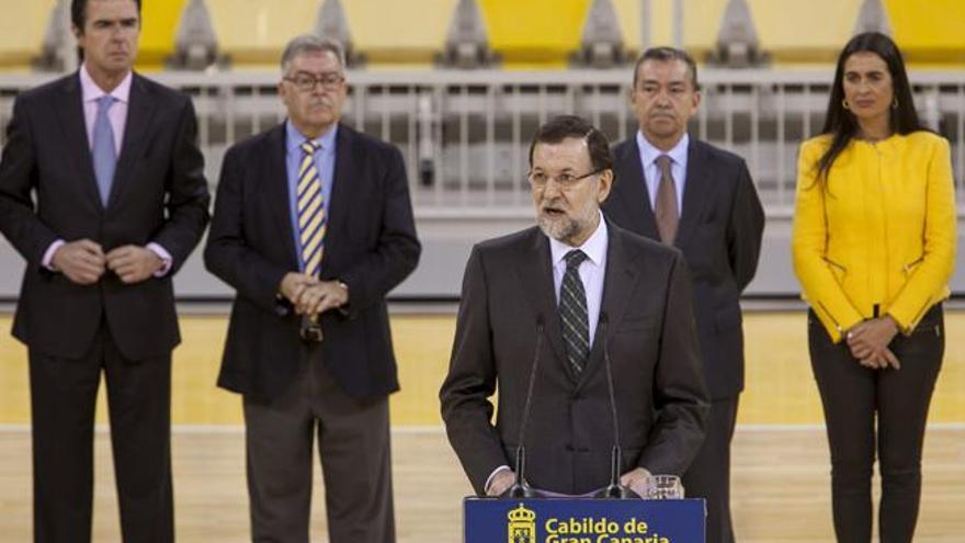 Rajoy, durante su intervención en el Gran Canaria Arena. | Efe