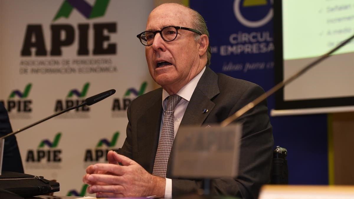 El presidente del Círculo de Empresarios, John de Zulueta, durante la presentación de la Encuesta de los Círculos 2019