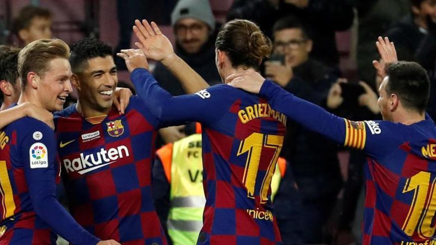 Jugadors del Barça celebrant un gol