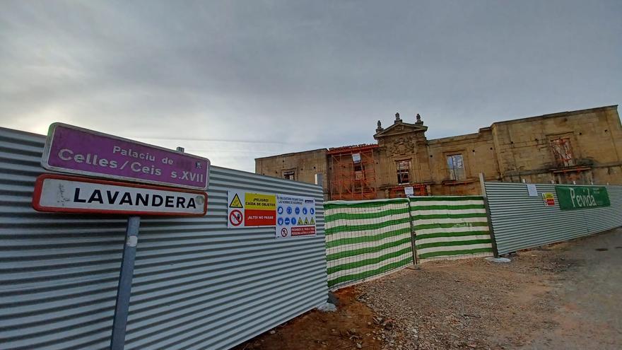 Así avanza la obra para recuperar el palacio de Celles, con la fachada ya estabilizada