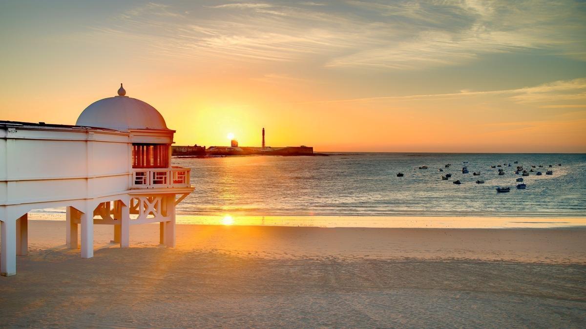 Playa de La Caleta, en Cádiz
