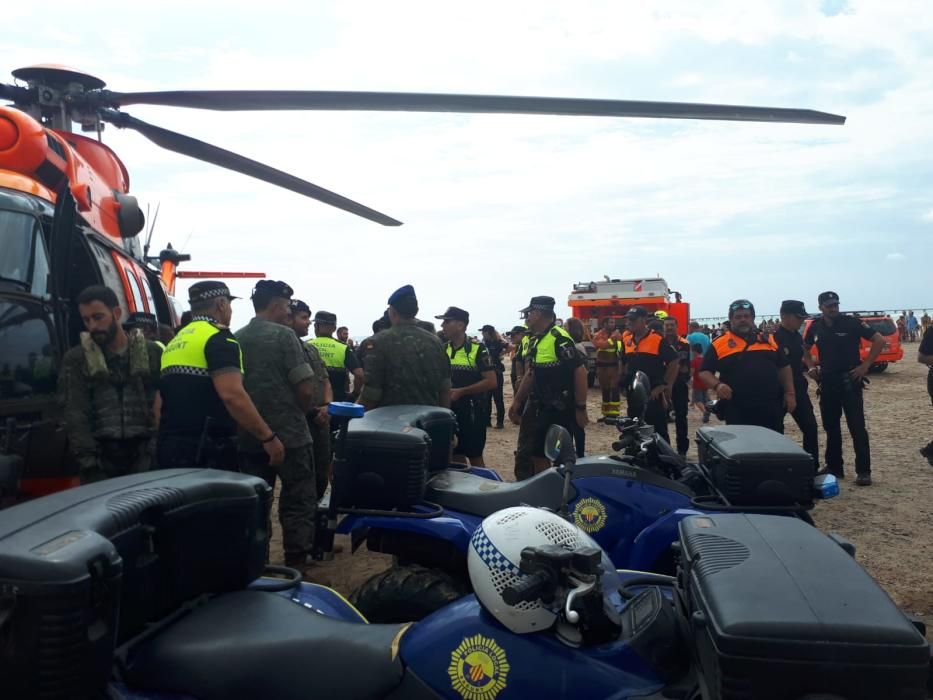 Simulacro accidente helicóptero en la playa del Port de Sagunt