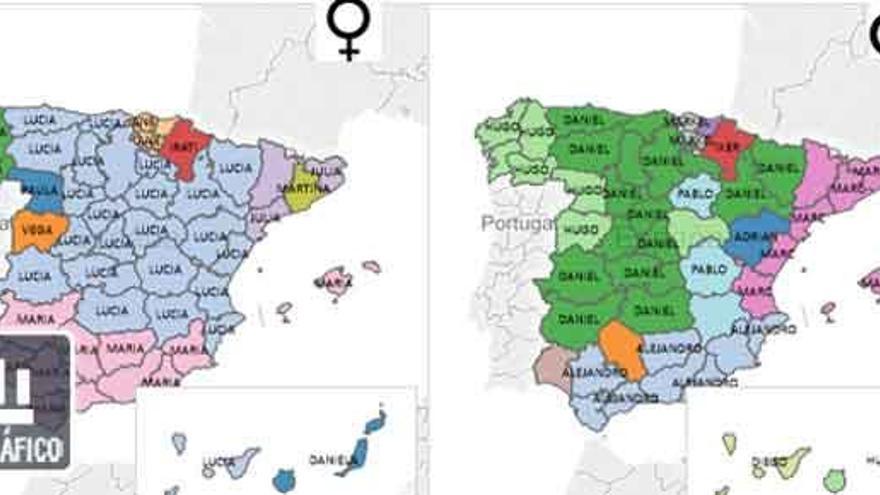 Lucía y Hugo, los nombres más frecuentes en España