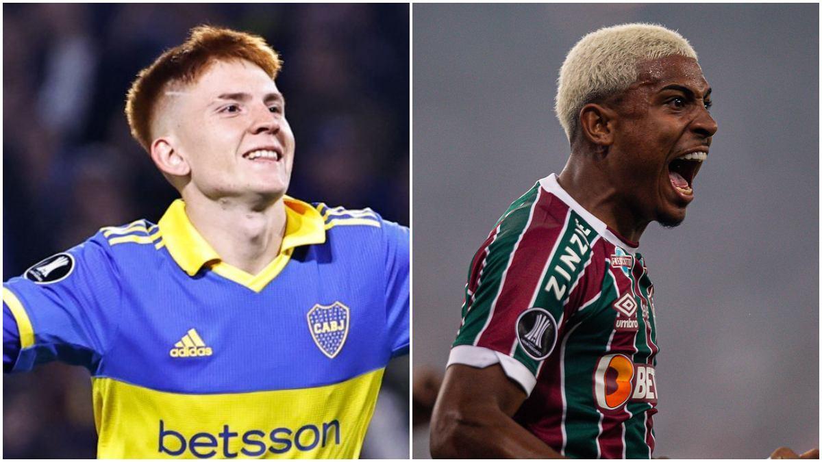 Valentín Barco (Boca Juniors) y John Kennedy (Fluminense)