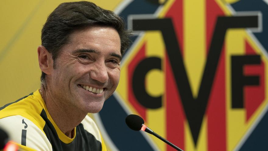 Marcelino en una rueda de prensa del Villarreal.