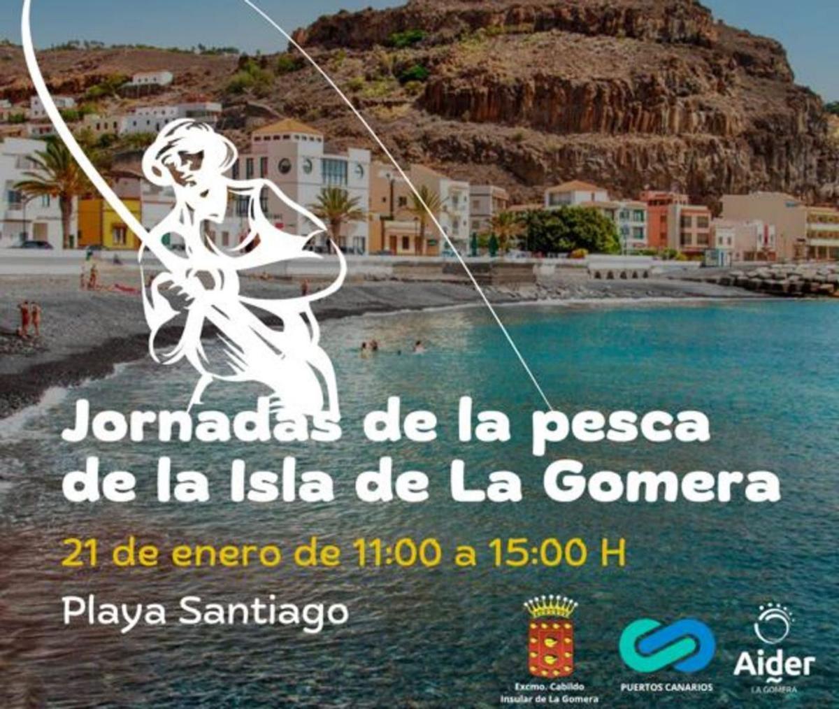 Cartel de las Jornadas de la pesca de la Isla de La Gomera, en Playa Santiago. | | E.D.