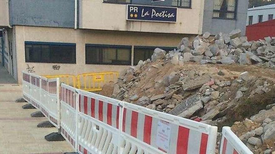 Obras en la urbanización Tierno Galván, en Culleredo.