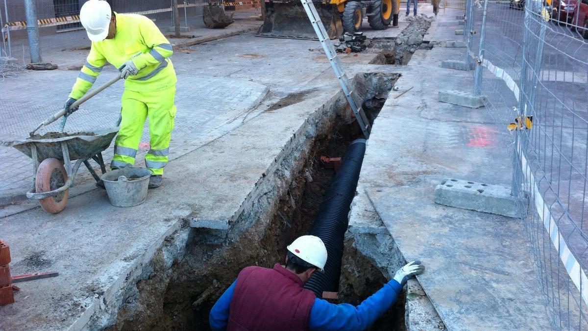 Obras de alcantarillado en Benimaclet