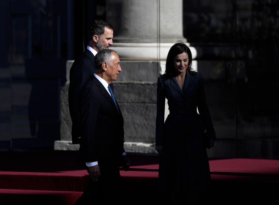 Felipe VI y la Reina Letizia reciben al presidente de Portugal