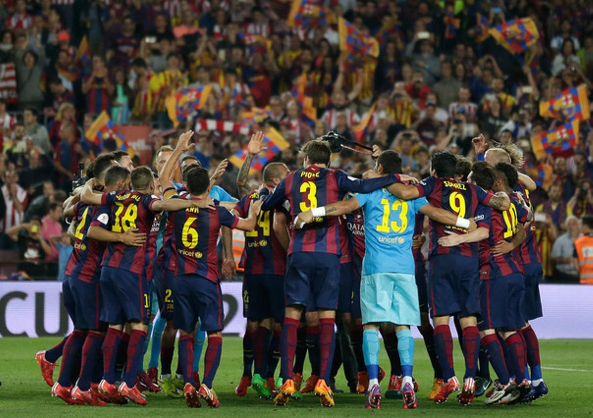 La celebración del triunfo en la final de Copa.