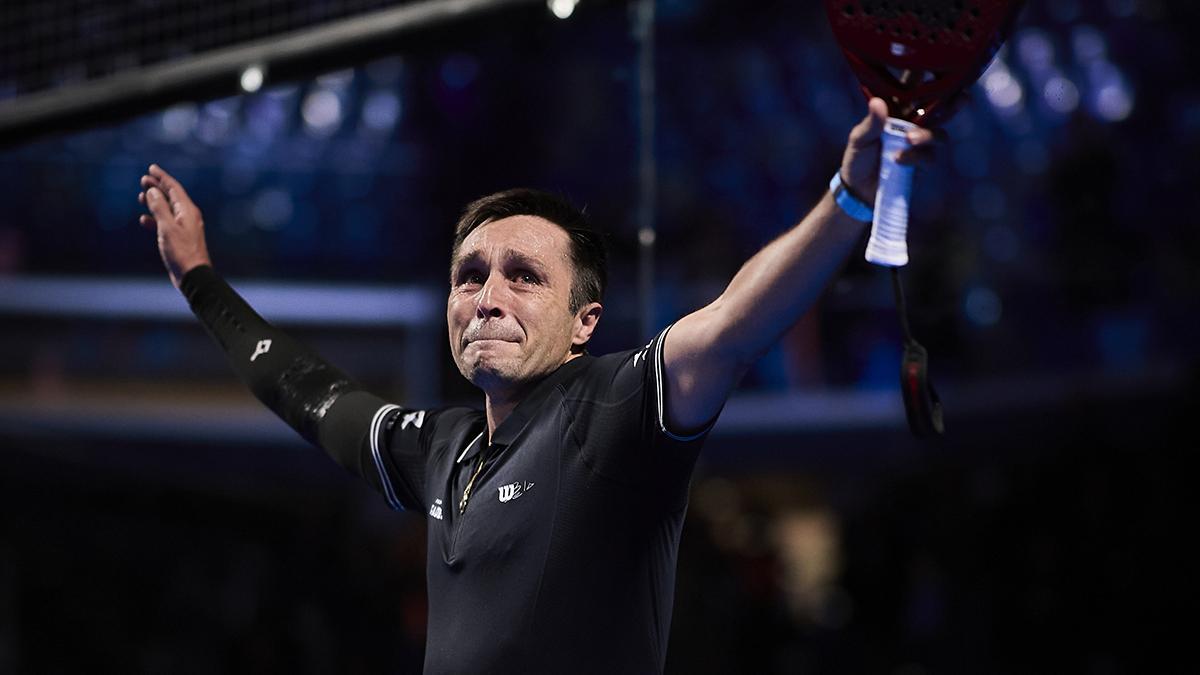 Fernando Belasteguin en el último partido de su carrera profesional en el Milano Premier Padel P1