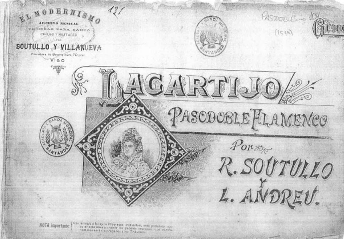 Partitura inédita de Soutullo que vén de ser localizada.