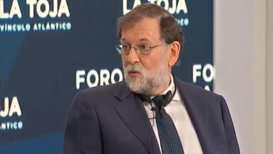 Mariano Rajoy, esta mañana durante su intervención en el Foro. // FdV