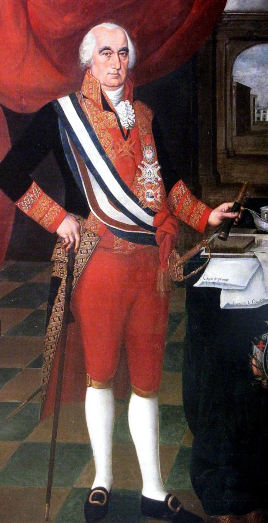 José Fernando de Abascal, pintado por Pedro Díaz. Óleo sobre lienzo, expuesto en Lima, en el Museo de Arte de la Universidad de San Marcos.