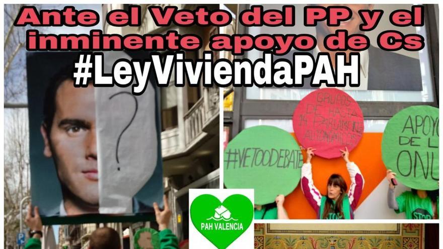 Cartel de la PAH que anuncia las movilizaciones