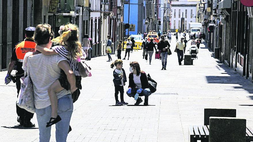 El centro de La Laguna, en la jornada de ayer.