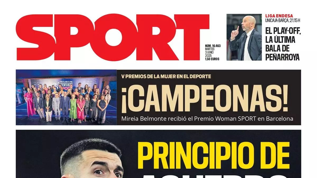 La portada de SPORT de hoy martes, 3 de junio de 2025