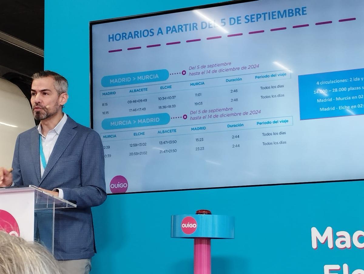 Federico Pareja, director de Marketing de Ouigo, ha detallado los horarios.